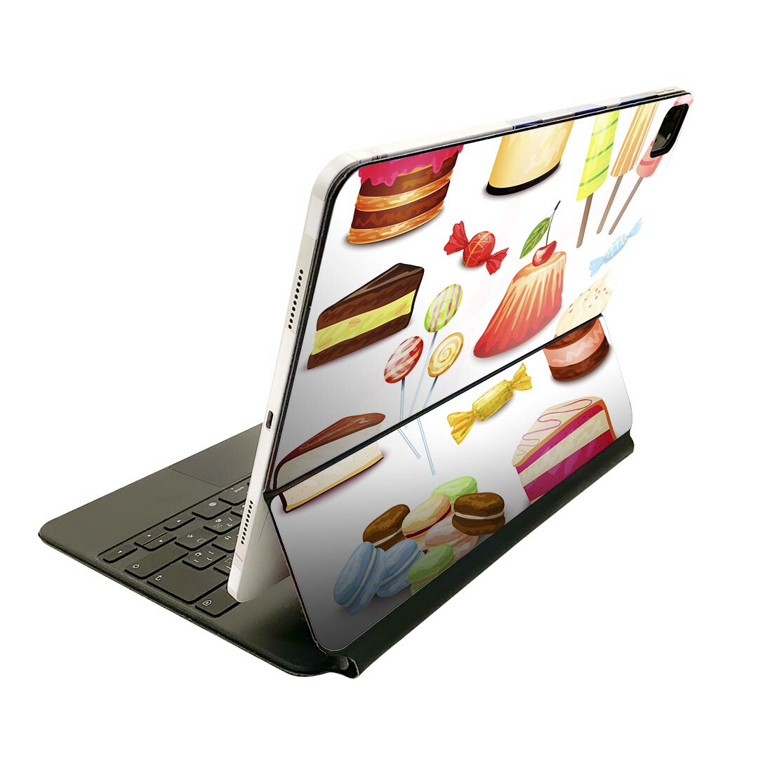 Magic Keyboard 用 スキンシール 11インチ iPad Pro用 第1-4世代 iPad Air 第4-5世代 対応 全面スキンシール フル 前面 背面 保護シール 人気 009762 デザート マカロン カラフル