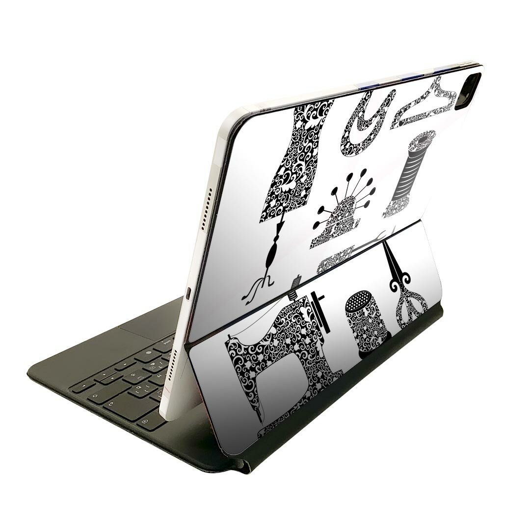 Magic Keyboard 12.9インチ iPad Pro（第4世代、第5世代、第6世代）対応 apple アップル アイパッド　全面スキンシール フル 前面　背面 保護シール 人気 010005 おしゃれ　アンティーク　レトロ