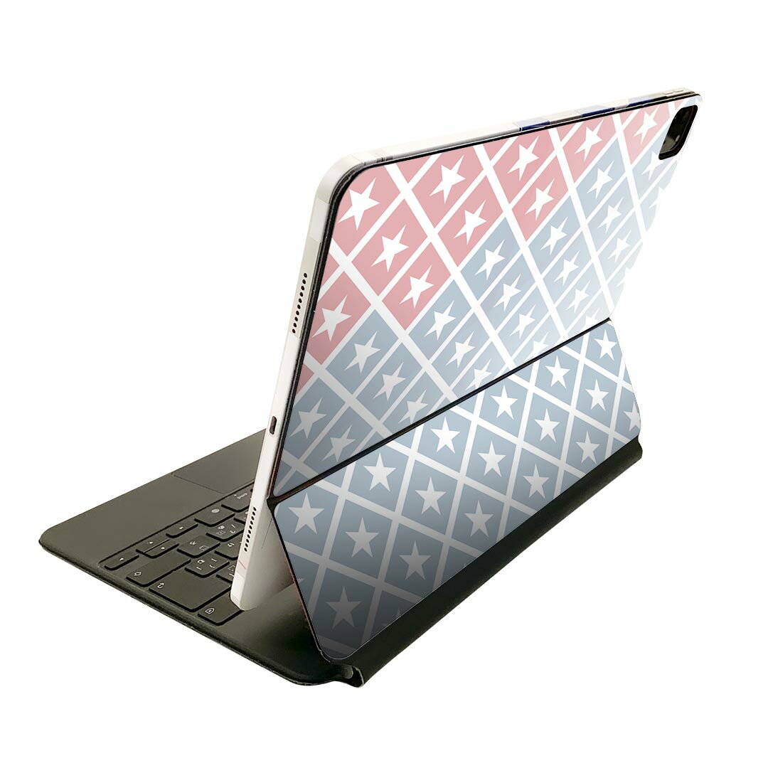 Magic Keyboard 12.9インチ iPad Pro（第4世代、第5世代、第6世代）対応 apple アップル アイパッド　全面スキンシール フル 前面　背面 保護シール 人気 010154 星　赤　青