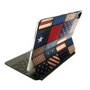 Magic Keyboard 12.9インチ iPad Pro(第4世代、第5世代、第6世代)対応 apple アップル アイパッド 全面スキンシール フル 前面 背面 保護シール 人気 星 ボーダー 赤 青 010172(2)