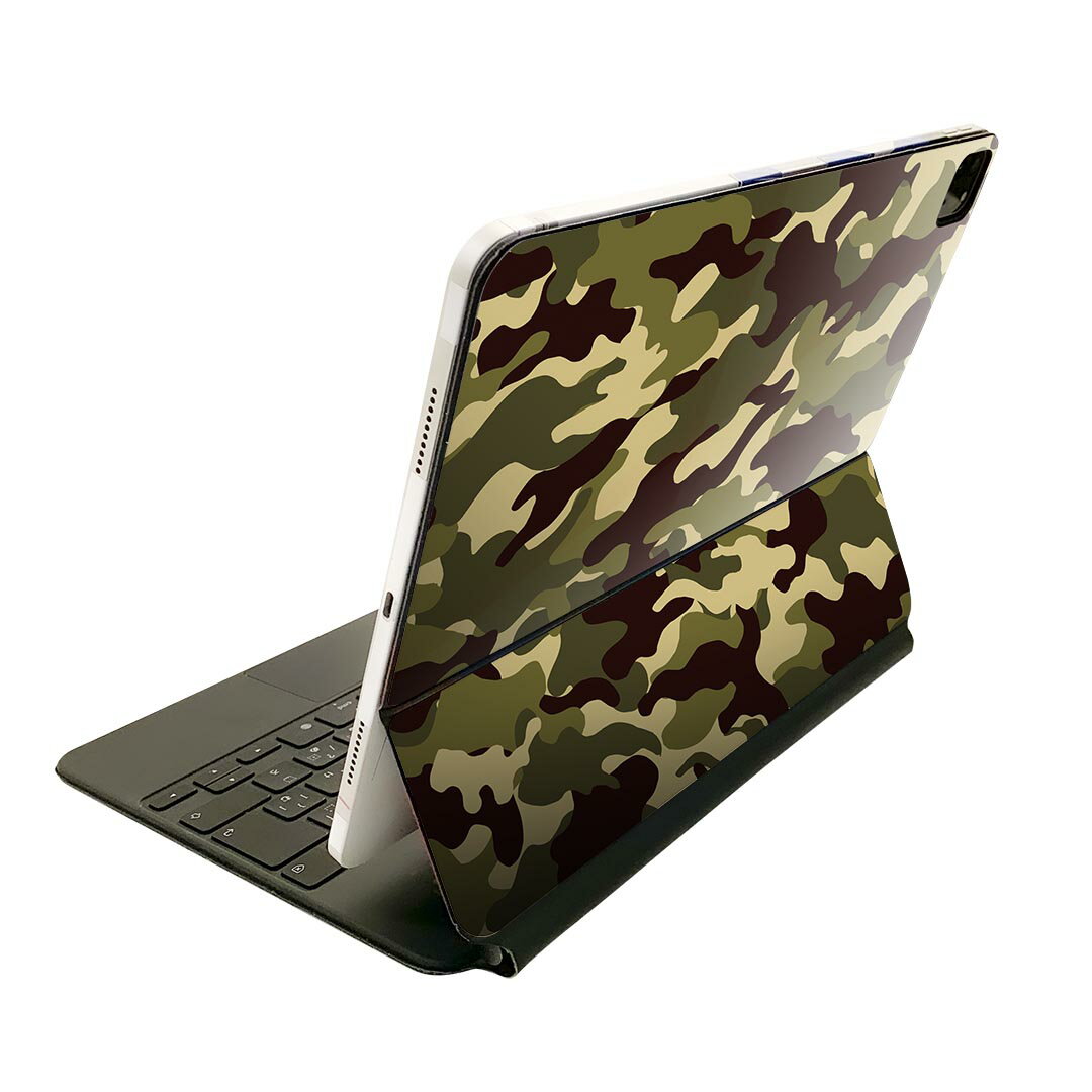 Magic Keyboard 用 スキンシール 11インチ iPad Pro用 第1-4世代 iPad Air 第4-5世代 対応 全面スキンシール フル 前面 背面 保護シール 人気 010207 迷彩　緑