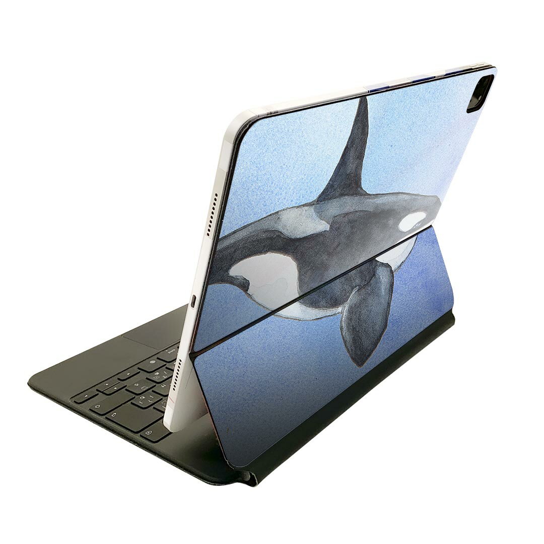 Magic Keyboard 12.9インチ iPad Pro（第4世代、第5世代、第6世代）対応 apple アップル アイパッド 全面スキンシール フル 前面 背面 保護シール 人気 海　生き物　くじら 010302