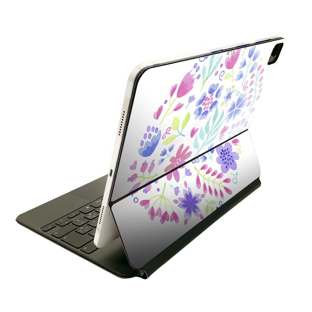 Magic Keyboard 用 スキンシール 11インチ iPad Pro用 第1-4世代 iPad Air 第4-5世代 対応 全面スキンシール フル 前面 背面 保護シール 人気 010479 花 カラフル
