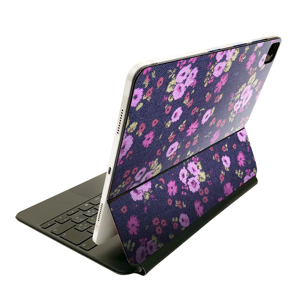 Magic Keyboard 用 スキンシール 11インチ iPad Pro用 第1-4世代 iPad Air 第4-5世代 対応 全面スキンシール フル 前面 背面 保護シール 人気 010654 花 紫