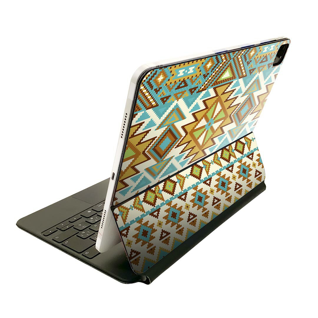 Rakuten - Magic Keyboard 用 スキンシール 11インチ iPad Pro用 第1-4世代 iPad Air 第4-5世代 対応 全面スキンシール フル 前面 背面 保護シール 人気 010734 ネイティブ柄　緑　青
