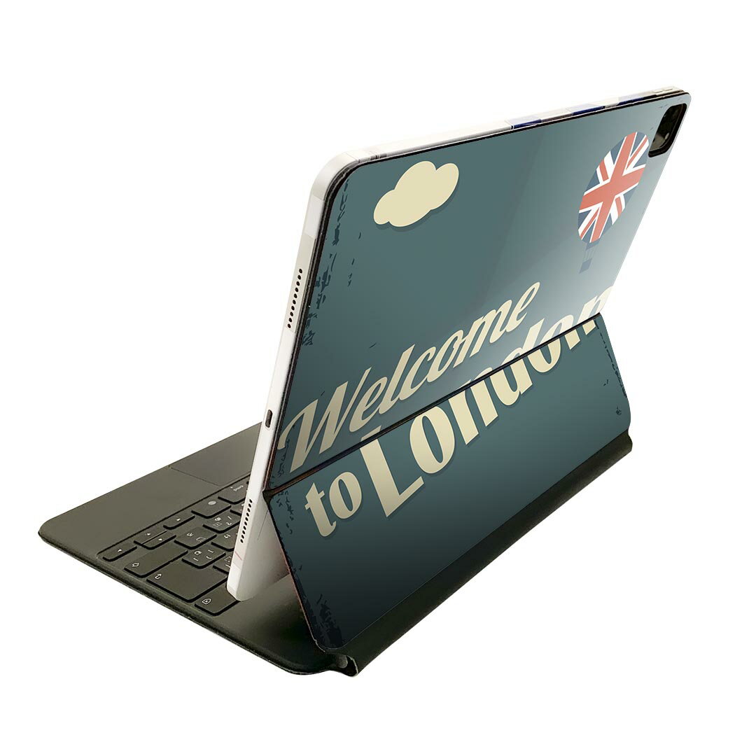 Magic Keyboard 12.9インチ iPad Pro（第4世代、第5世代、第6世代）対応 apple アップル アイパッド　全面スキンシール フル 前面　背面 保護シール 人気 010845 ロンドン　英語　国旗