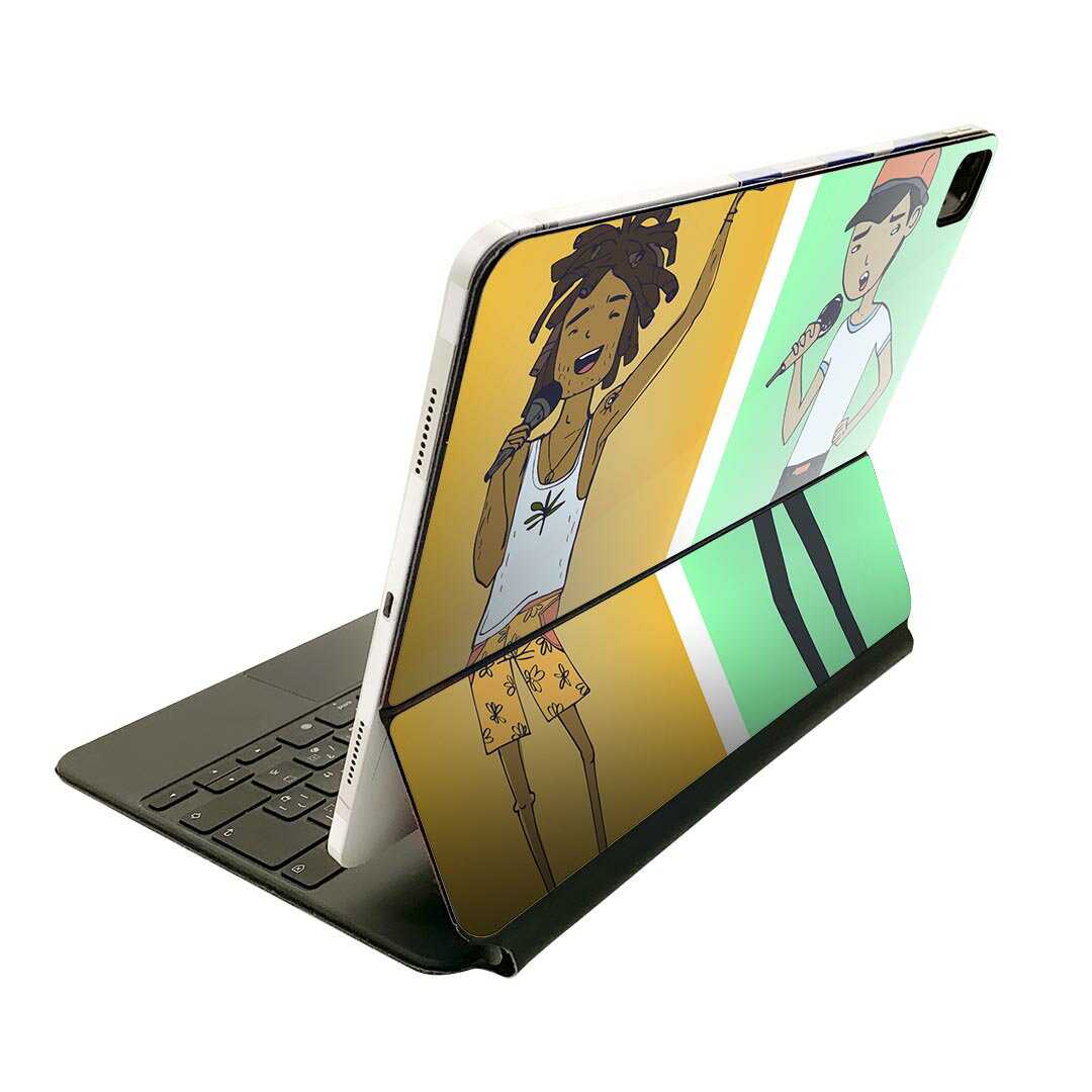 Magic Keyboard 12.9インチ iPad Pro（第4世代、第5世代、第6世代）対応 apple アップル アイパッド　全面スキンシール フル 前面　背面 保護シール 人気 010873 レゲエ　人物　音楽