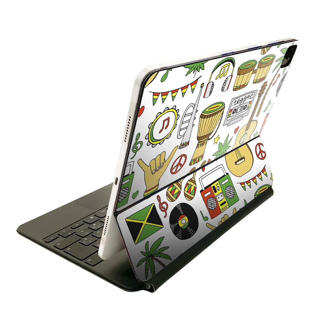 Magic Keyboard 12.9インチ iPad Pro（第4世代、第5世代、第6世代）対応 apple アップル アイパッド 全面スキンシール フル 前面 背面 保護シール 人気 レゲエ　音楽　ミュージック 010915