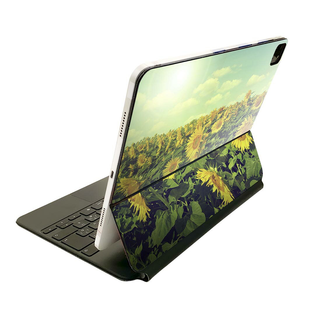Magic Keyboard 12.9インチ iPad Pro（第4世代、第5世代、第6世代）対応 apple アップル アイパッド 全面スキンシール フル 前面 背面 保護シール 人気 011053 花 ひまわり 夏
