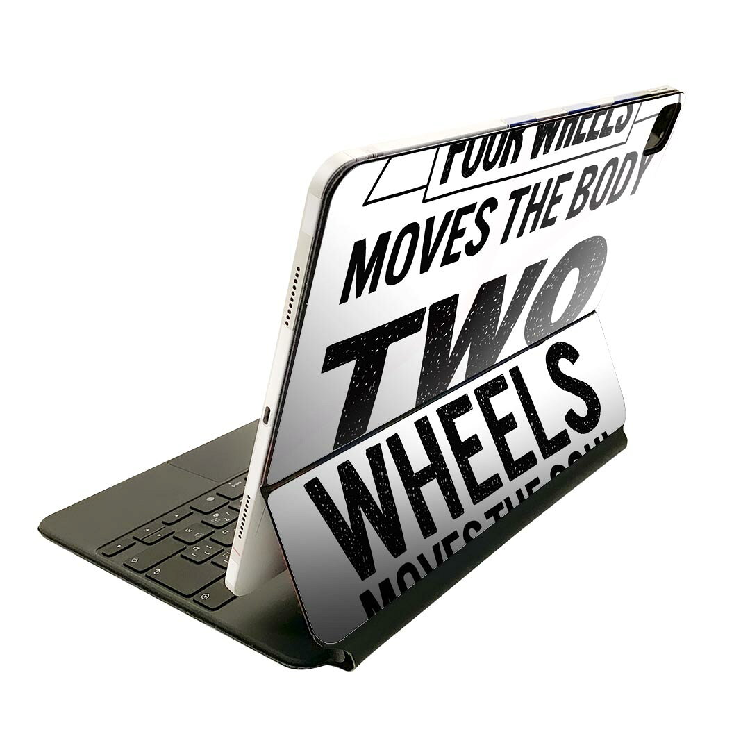 Magic Keyboard 12.9インチ iPad Pro（第4世代、第5世代、第6世代）対応 apple アップル アイパッド　全面スキンシール フル 前面　背面 保護シール 人気 011083 英語　文字　黒