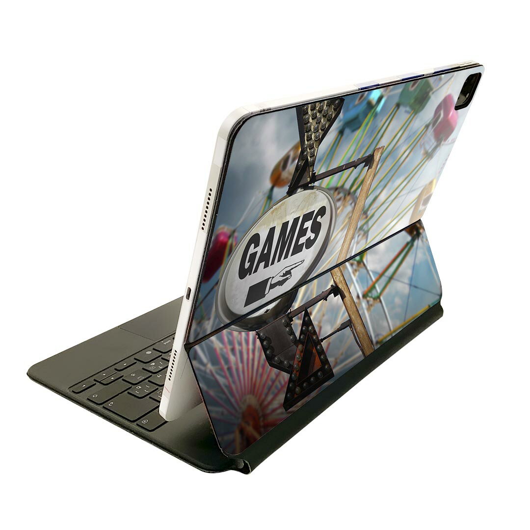 Magic Keyboard 12.9インチ iPad Pro（第4世代、第5世代、第6世代）対応 apple アップル アイパッド　全面スキンシール フル 前面　背面 保護シール 人気 011175 看板　英語　ビンテージ