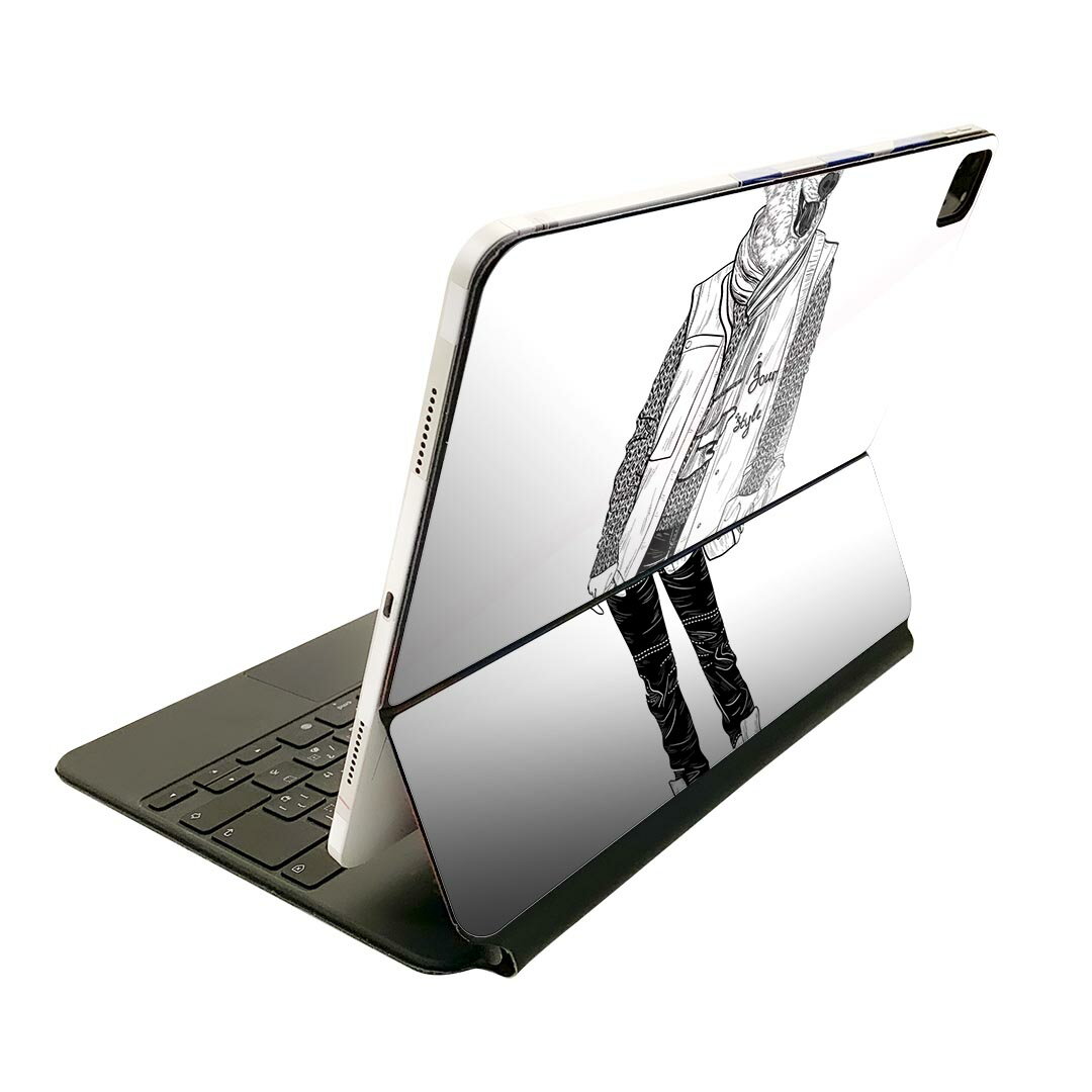 Magic Keyboard 12.9インチ iPad Pro(第4世代、第5世代、第6世代)対応 apple アップル アイパッド 全面スキンシール フル 前面 背面 保護シール 人気 くま 動物 ファッション 011190