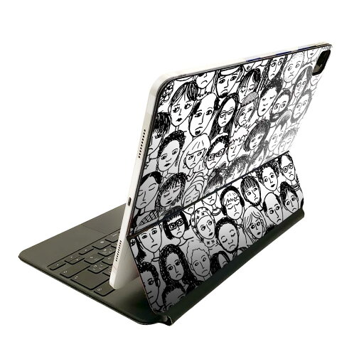 Magic Keyboard 用 スキンシール 11インチ iPad Pro用 第1-4世代 iPad Air 第4-5世代 対応 全面スキンシール フル 前面 背面 保護シール 人気 011254 キャラクター 白 黒 Magic Keyboard 用 スキンシール 11インチ iPad Pro用 第1-4世代 iPad Air 第4-5世代 対応 全面スキンシール フル 前面 背面 保護シール 人気 011254 キャラクター 白 黒