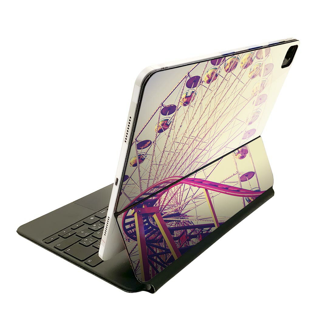 Magic Keyboard 用 スキンシール 11インチ iPad Pro用 第1-4世代 iPad Air 第4-5世代 対応 全面スキンシール フル 前面 背面 保護シール 人気 011306 観覧車　ビンテージ　写真