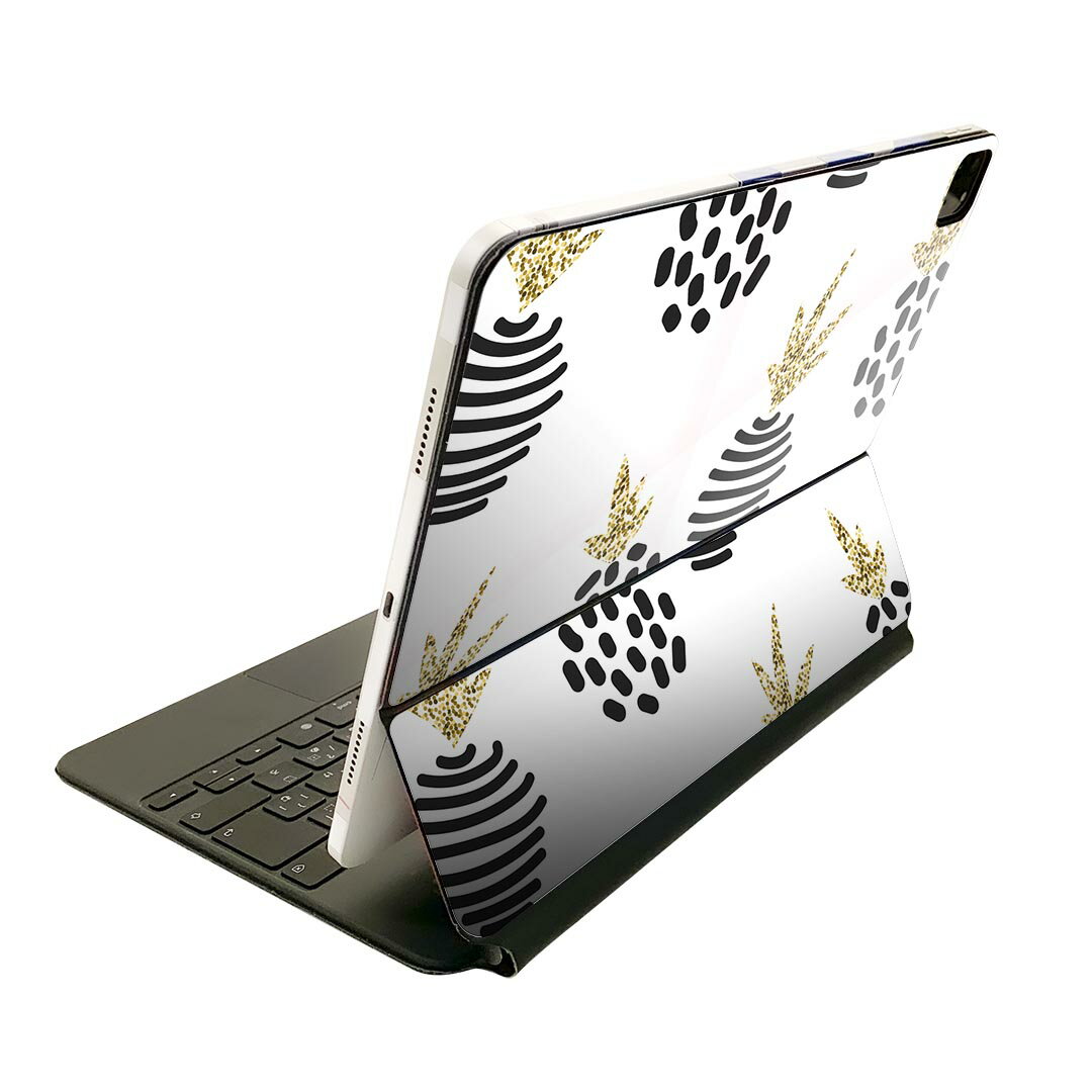 Magic Keyboard 12.9インチ iPad Pro（第4世代、第5世代、第6世代）対応 apple アップル アイパッド 全面スキンシール フル 前面 背面 保護シール 人気 パイナップル 果物 模様 011382