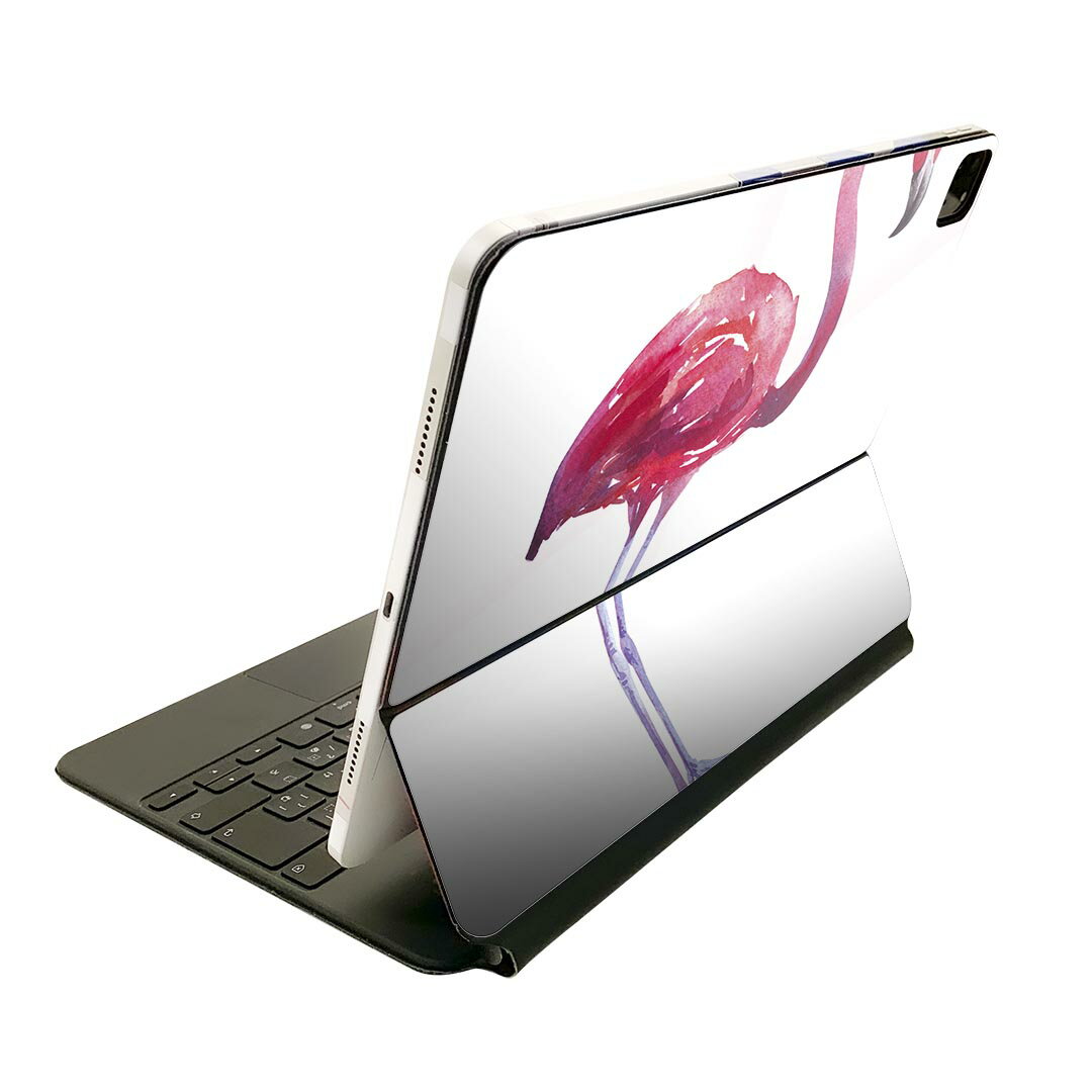 Magic Keyboard 用 スキンシール 11インチ iPad Pro用 第1-4世代 iPad Air 第4-5世代 対応 全面スキンシール フル 前面 背面 保護シール 人気 011410 フラミンゴ ピンク 鳥