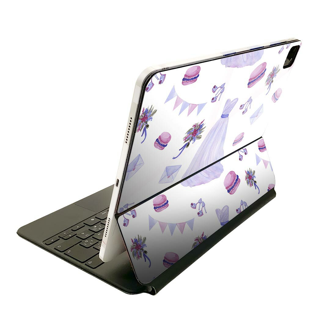 Magic Keyboard 12.9インチ iPad Pro（第4世代、第5世代、第6世代）対応 apple アップル アイパッド 全面スキンシール フル 前面 背面 保護シール 人気 おしゃれ ファッション マカロン 011413