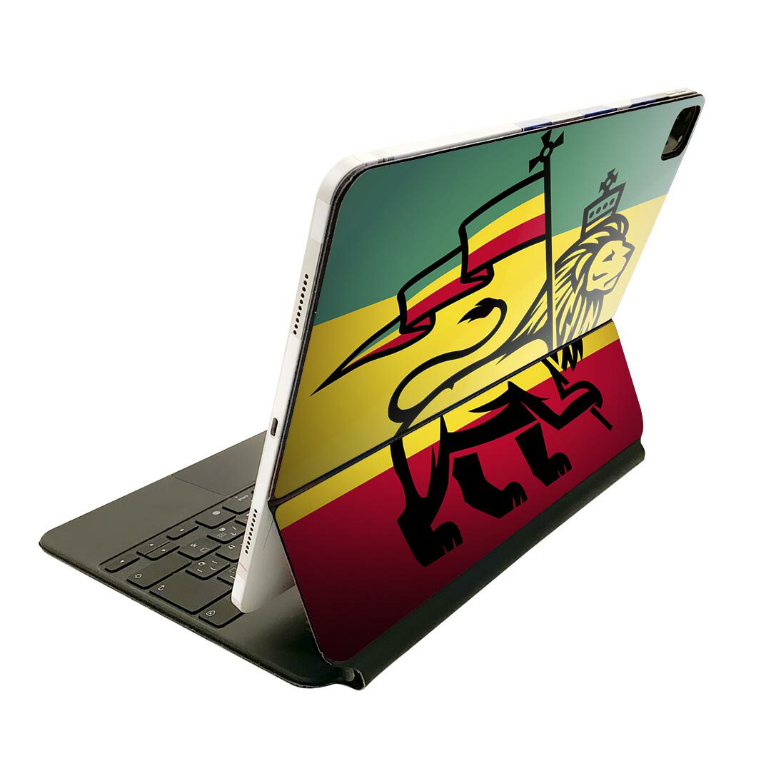 Magic Keyboard 12.9インチ iPad Pro（第4世代、第5世代、第6世代）対応 apple アップル アイパッド 全面スキンシール フル 前面 背面 保護シール 人気 レゲエ　動物　ライオン 011741