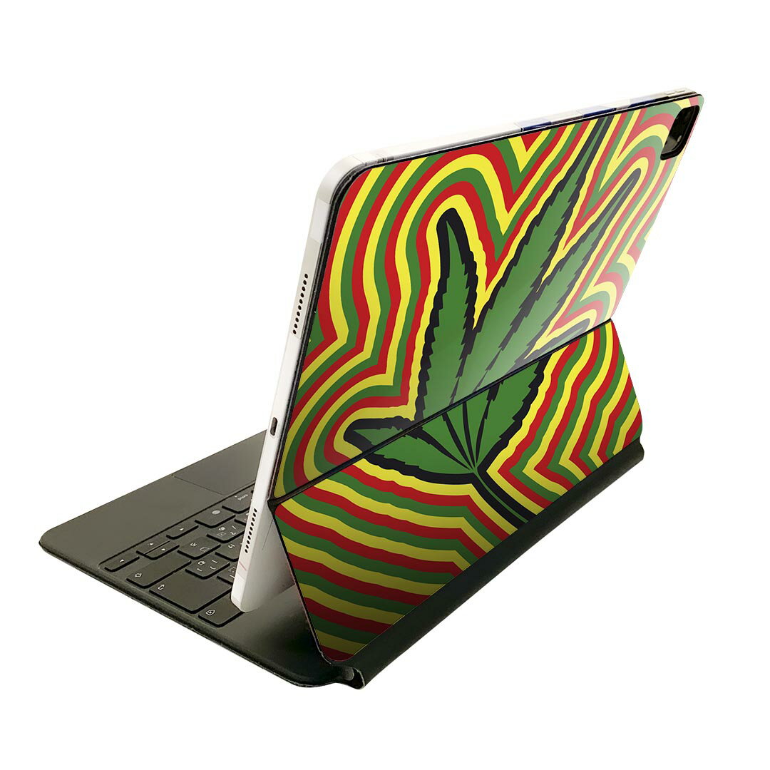 Magic Keyboard 12.9インチ iPad Pro（第4世代、第5世代、第6世代）対応 apple アップル アイパッド 全面スキンシール フル 前面 背面 保護シール 人気 レゲエ　植物　音楽 011825