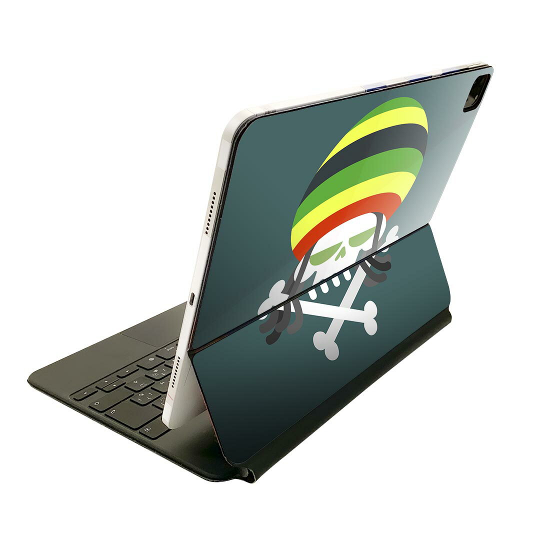 Magic Keyboard 用 スキンシール 11インチ iPad Pro用 第1-4世代 iPad Air 第4-5世代 対応 全面スキンシール フル 前面 背面 保護シール 人気 011826 レゲエ　音楽　骸骨