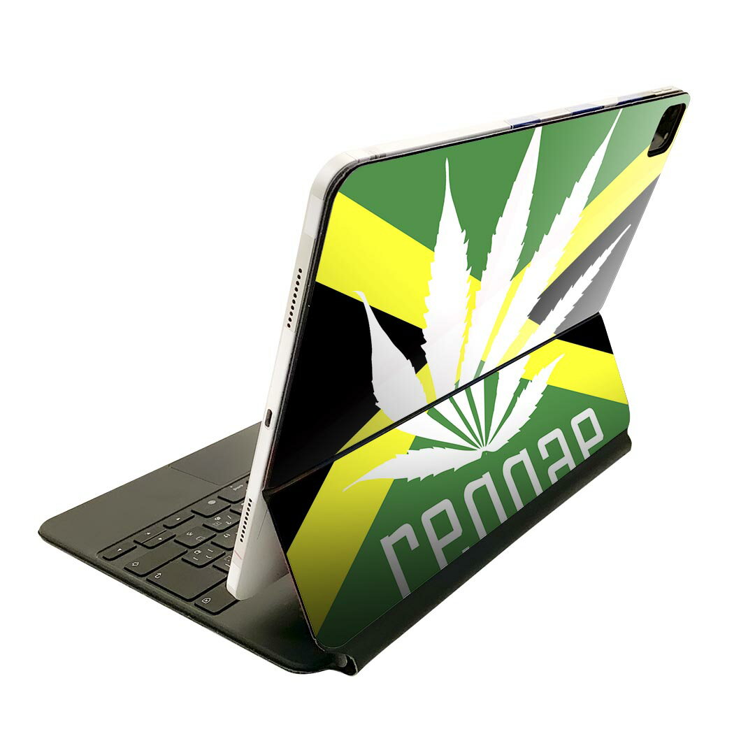 Magic Keyboard 12.9インチ iPad Pro（第4世代、第5世代、第6世代）対応 apple アップル アイパッド 全面スキンシール フル 前面 背面 保護シール 人気 レゲエ　音楽　植物 011830