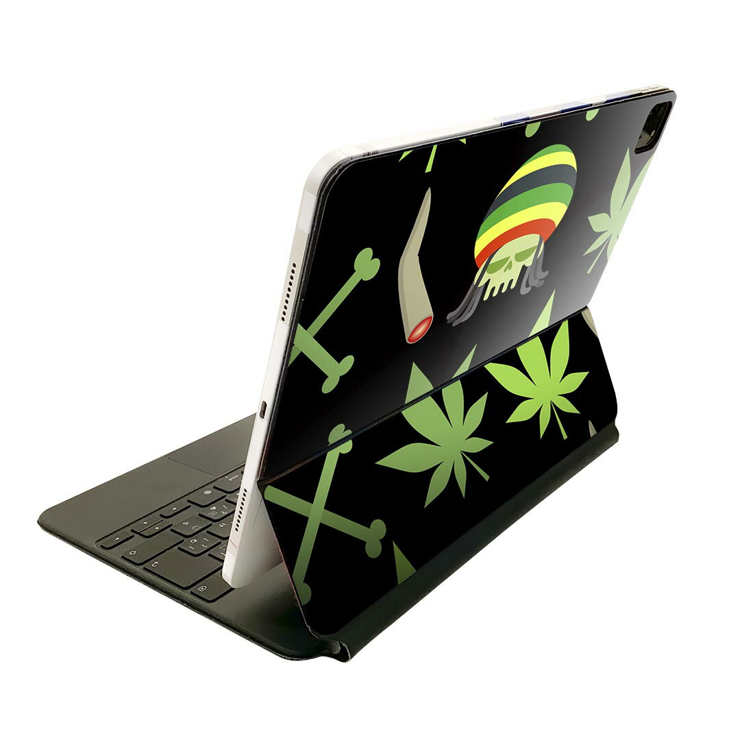 Magic Keyboard 12.9インチ iPad Pro（第4世代、第5世代、第6世代）対応 apple アップル アイパッド 全面スキンシール フル 前面 背面 保護シール 人気 レゲエ　スカル　かっこいい 011917