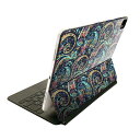 Magic Keyboard 12.9インチ iPad Pro(第4世代、第5世代、第6世代)対応 apple アップル アイパッド 全面スキンシール フル 前面 背面 保護シール 人気 ペイズリー 柄 青 012031(2)