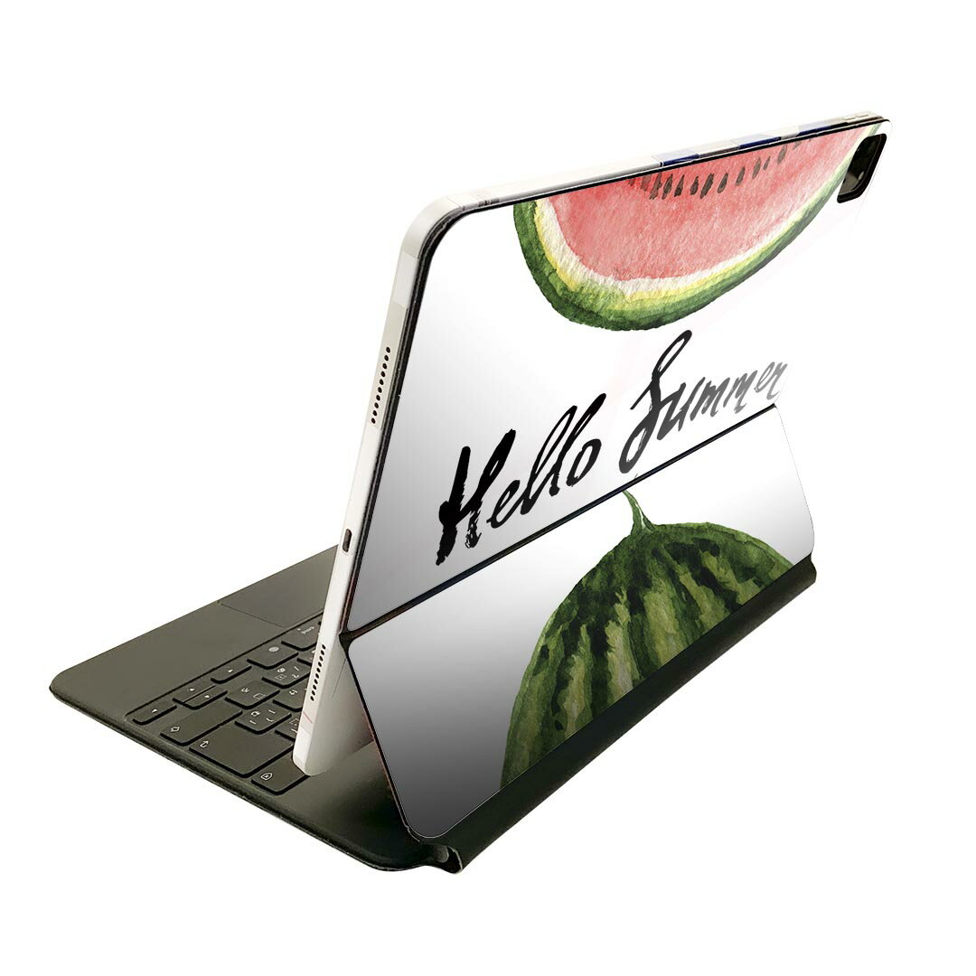 Magic Keyboard 用 スキンシール 11インチ iPad Pro用 第1-4世代 iPad Air 第4-5世代 対応 全面スキンシール フル 前面 背面 保護シール 人気 012062 英語　スイカ　果物