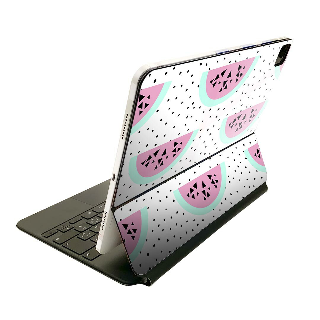 Magic Keyboard 用 スキンシール 11インチ iPad Pro用 第1-4世代 iPad Air 第4-5世代 対応 全面スキンシール フル 前面 背面 保護シール 人気 012153 スイカ　ドット　夏