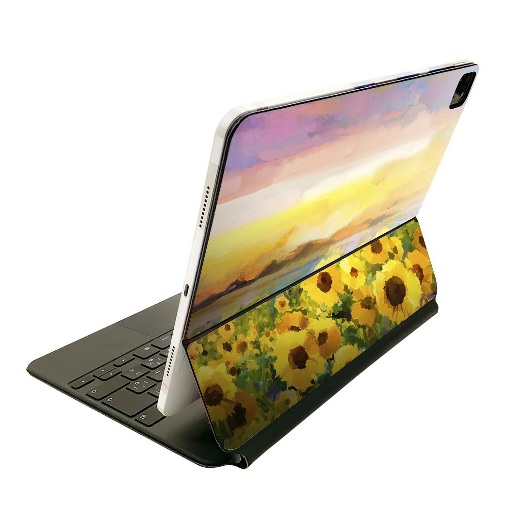 Magic Keyboard 用 スキンシール 11インチ iPad Pro用 第1-4世代 iPad Air 第4-5世代 対応 全面スキンシール フル 前面 背面 保護シール 人気 012156 ひまわり 絵画 景色