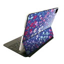 Magic Keyboard 用 スキンシール 11インチ iPad Pro用 第1-4世代 iPad Air 第4-5世代 対応 全面スキンシール フル 前面 背面 保護シール 人気 012226 花 花柄 青(2)