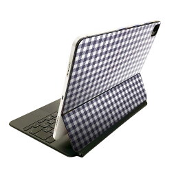 Magic Keyboard 用 スキンシール 11インチ iPad Pro用 第1-4世代 iPad Air 第4-5世代 対応 全面スキンシール フル 前面 背面 保護シール 人気 012394 チェック　青　白