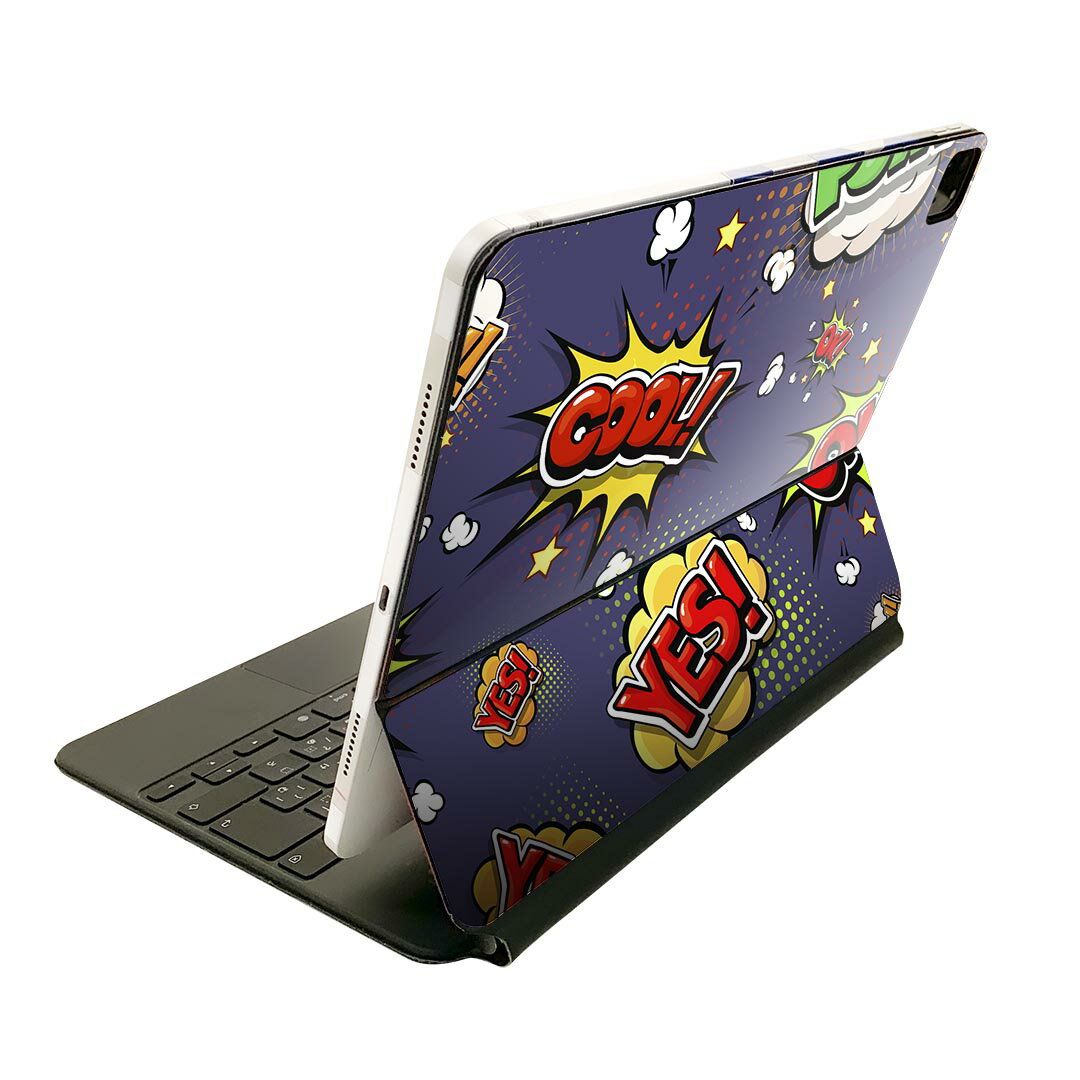 Magic Keyboard 用 スキンシール 11インチ iPad Pro用 第1-4世代 iPad Air 第4-5世代 対応 全面スキンシール フル 前面 背面 保護シール 人気 012506 英語　文字　カラフル