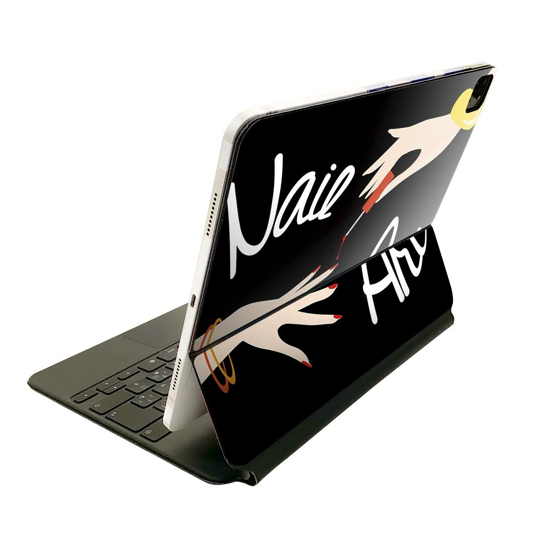 Magic Keyboard 12.9インチ iPad Pro（第4世代、第5世代、第6世代）対応 apple アップル アイパッド 全面スキンシール フル 前面 背面 保護シール 人気 ネイル 手 英語 012989