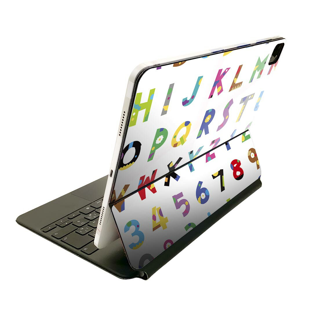 Magic Keyboard 12.9インチ iPad Pro（第4世代、第5世代、第6世代）対応 apple アップル アイパッド　全面スキンシール フル 前面　背面 保護シール 人気 013196 アルファベット　記号