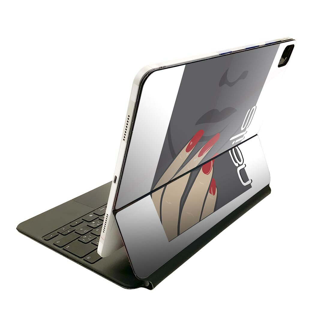 Magic Keyboard 用 スキンシール 11インチ iPad Pro用 第1-4世代 iPad Air 第4-5世代 対応 全面スキンシール フル 前面 背面 保護シール 人気 013237 ネイル　手　英語