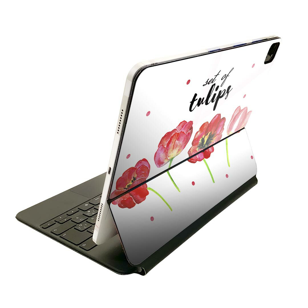 Magic Keyboard 12.9インチ iPad Pro(第4世代、第5世代、第6世代)対応 apple アップル アイパッド 全面スキンシール フル 前面 背面 保護シール 人気 花 水彩 ドット 013586
