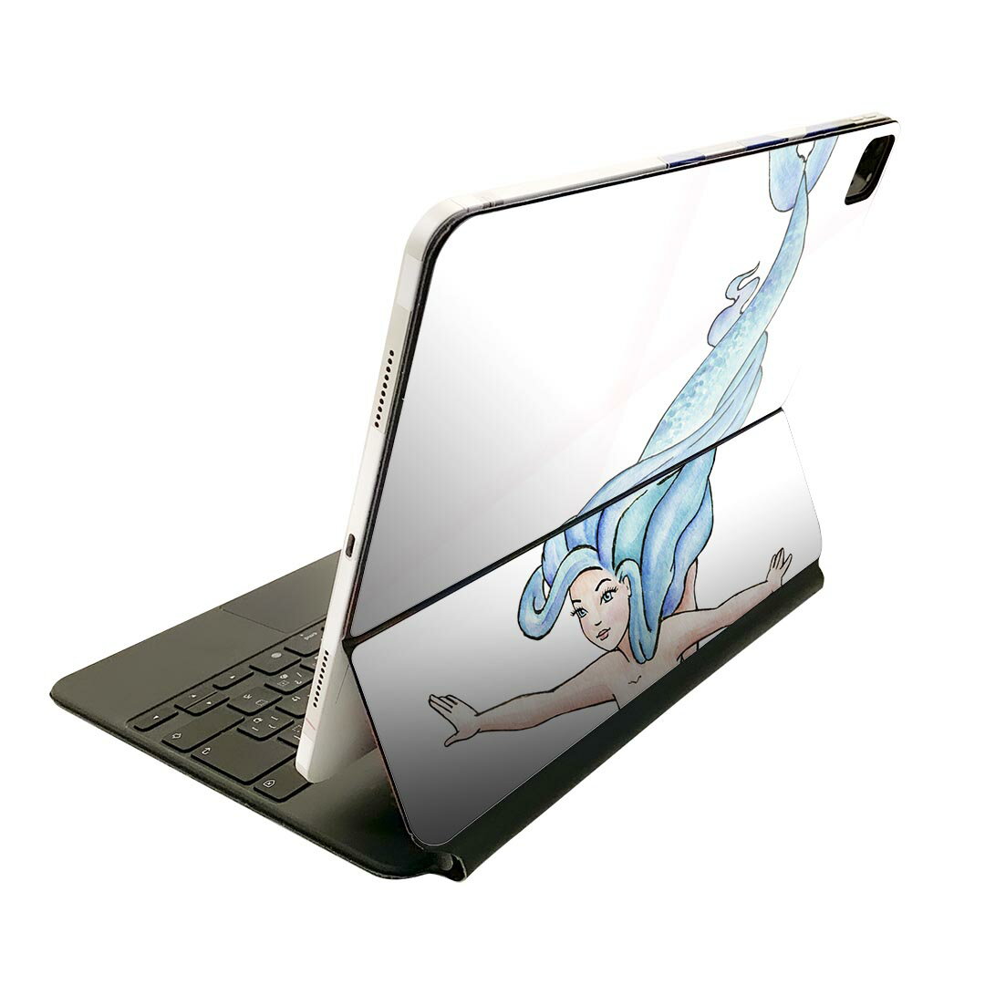 Magic Keyboard 用 スキンシール 11インチ iPad Pro用 第1-4世代 iPad Air 第4-5世代 対応 全面スキンシール フル 前面 背面 保護シール 人気 013603 人魚 海 女性