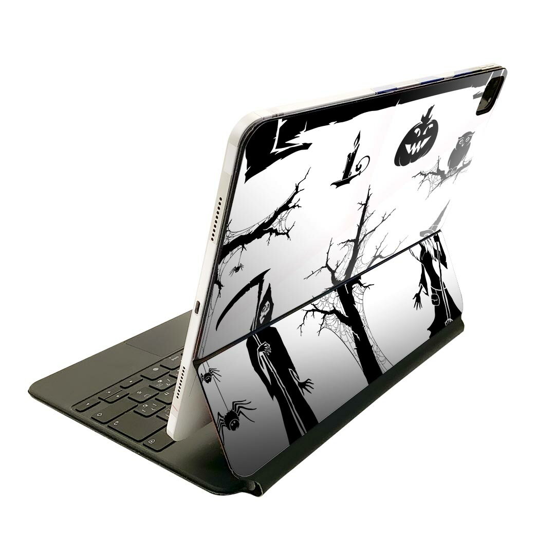 Magic Keyboard 12.9インチ iPad Pro（第4世代、第5世代、第6世代）対応 apple アップル アイパッド　全面スキンシール フル 前面　背面 保護シール 人気 013794 ハロウィン　魔女　かぼちゃ