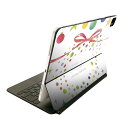 Magic Keyboard 用 スキンシール 11インチ iPad Pro用 第1-4世代 iPad Air 第4-5世代 対応 全面スキンシール フル 前面 背面 保護シール 人気 013818 クリスマス リース リボン(2)