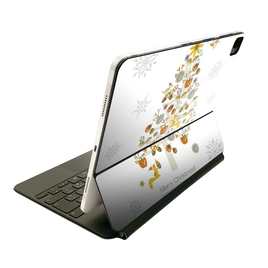 Magic Keyboard 用 スキンシール 11インチ iPad Pro用 第1-4世代 iPad Air 第4-5世代 対応 全面スキンシール フル 前面 背面 保護シール 人気 013854 ツリー　動物　クリスマス