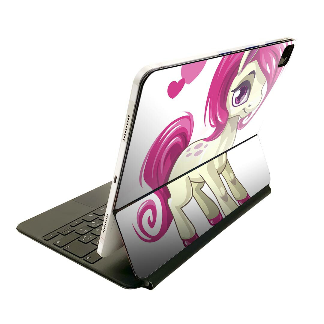 Magic Keyboard 用 スキンシール 11インチ iPad Pro用 第1-4世代 iPad Air 第4-5世代 対応 全面スキンシール フル 前面 背面 保護シール 人気 013923 ユニコーン ハート