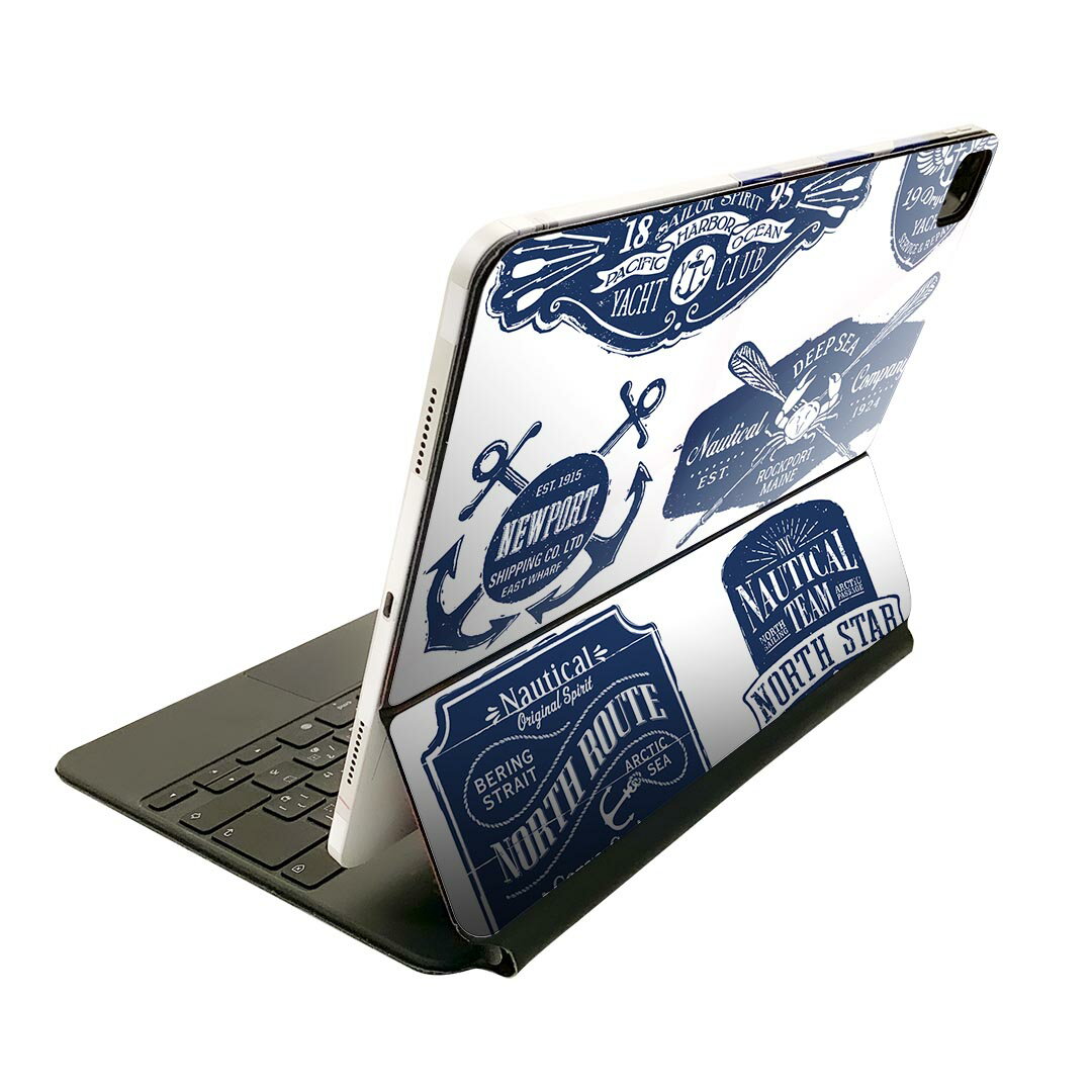 Magic Keyboard 用 スキンシール 11インチ iPad Pro用 第1-4世代 iPad Air 第4-5世代 対応 全面スキンシール フル 前面 背面 保護シール 人気 013949 海　碇マーク　ロゴ