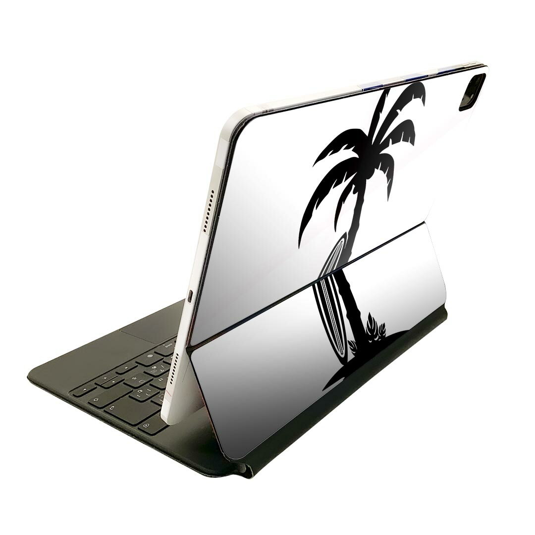 Magic Keyboard 用 スキンシール 11インチ iPad Pro用 第1-4世代 iPad Air 第4-5世代 対応 全面スキンシール フル 前面 背面 保護シール 人気 013962 ヤシの木 サーフィン 海
