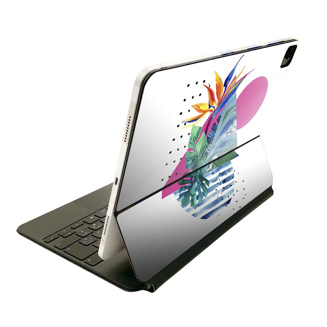 Magic Keyboard 12.9インチ iPad Pro（第4世代、第5世代、第6世代）対応 apple アップル アイパッド　全面スキンシール フル 前面　背面 保護シール 人気 014044 海　リーフ　カラフル