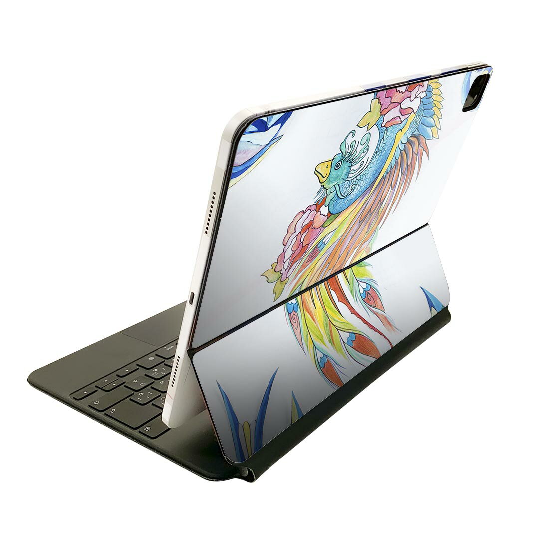 Magic Keyboard 12.9インチ iPad Pro(第4世代、第5世代、第6世代)対応 apple アップル アイパッド 全面スキンシール フル 前面 背面 保護シール 人気 014064 鳥 カラフル