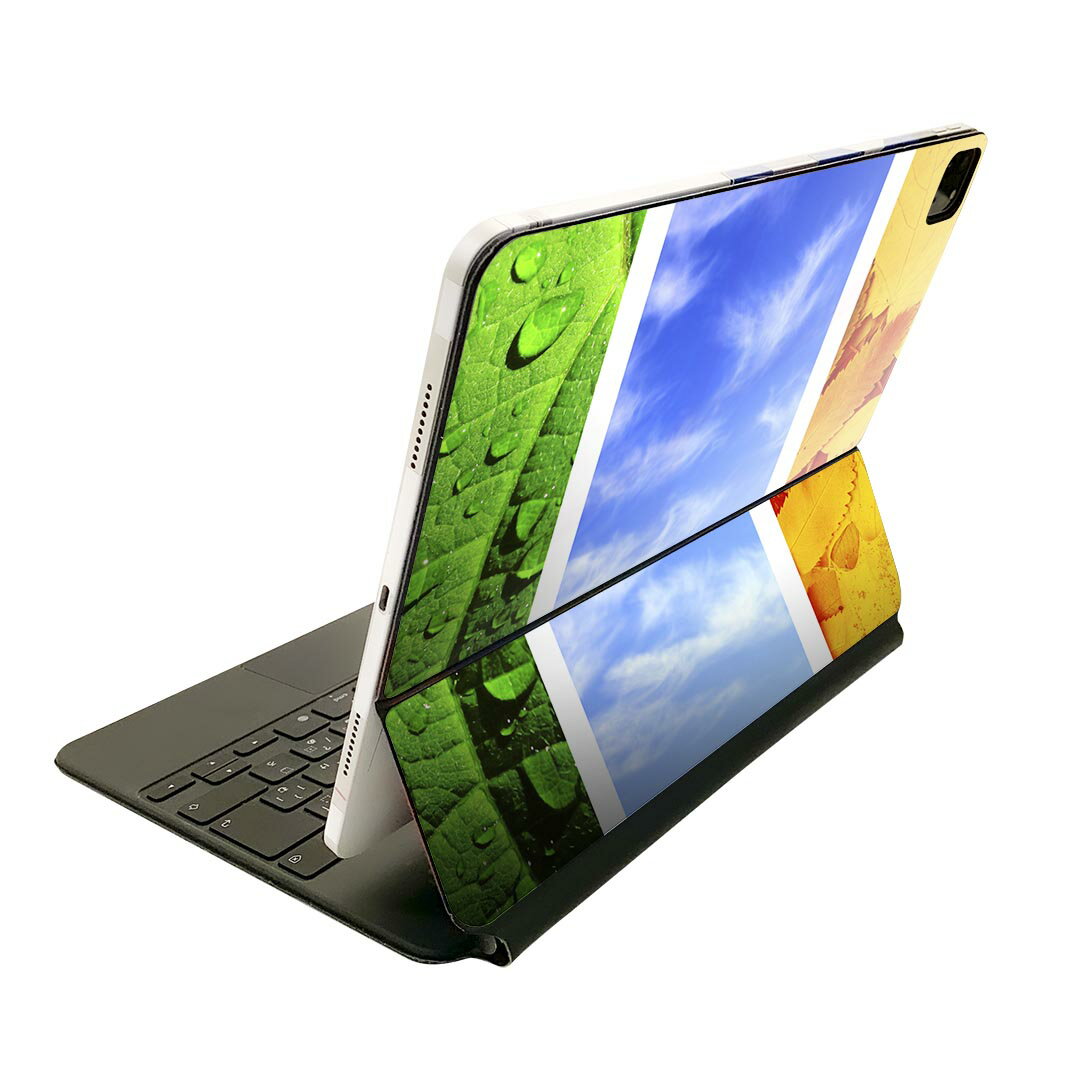 Magic Keyboard 12.9インチ iPad Pro（第4世代、第5世代、第6世代）対応 apple アップル アイパッド 全面スキンシール フル 前面 背面 保護シール 人気 014084 夏 ひまわり 空