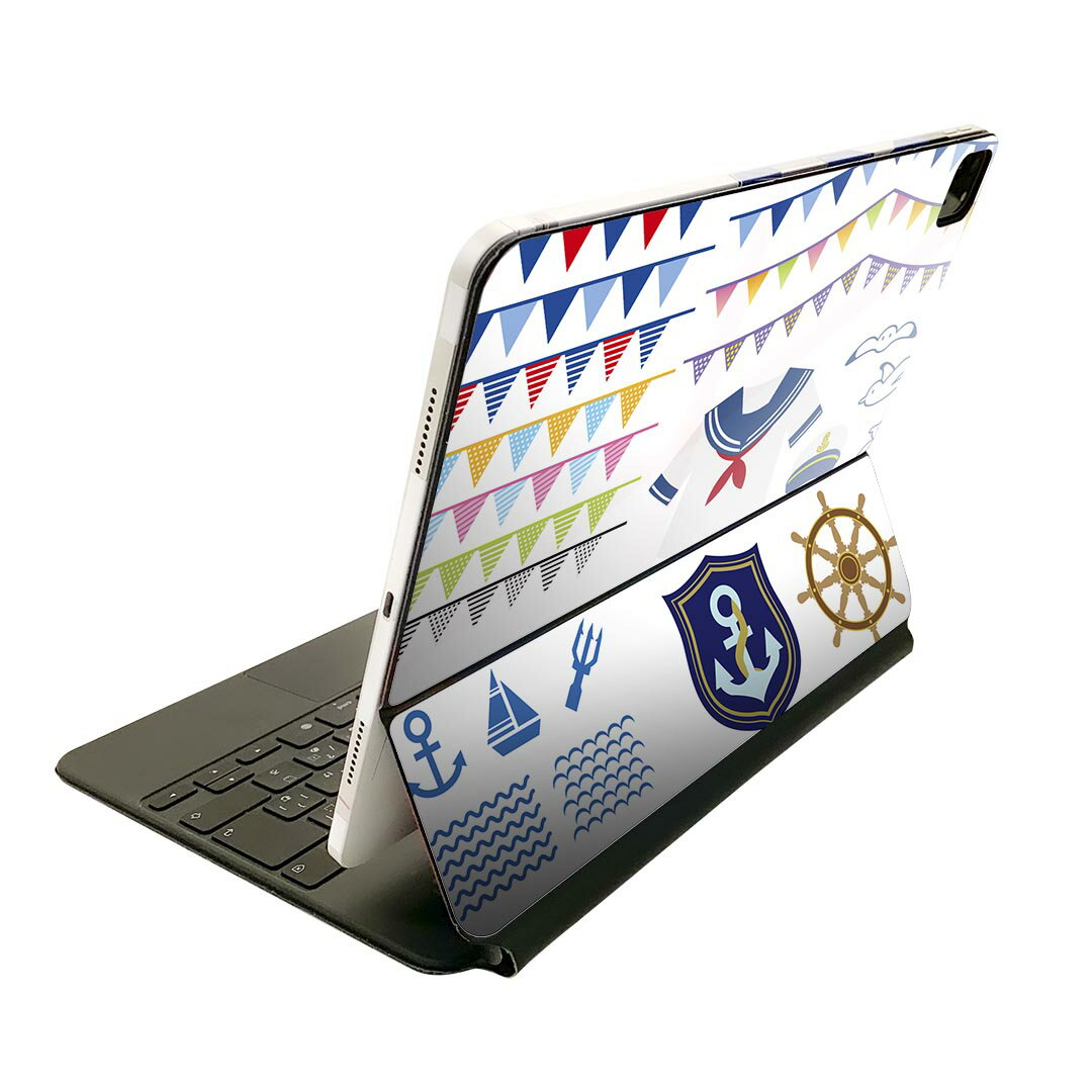 Magic Keyboard 用 スキンシール 11インチ iPad Pro用 第1-4世代 iPad Air 第4-5世代 対応 全面スキンシール フル 前面 背面 保護シール 人気 014090 碇 海 貝殻