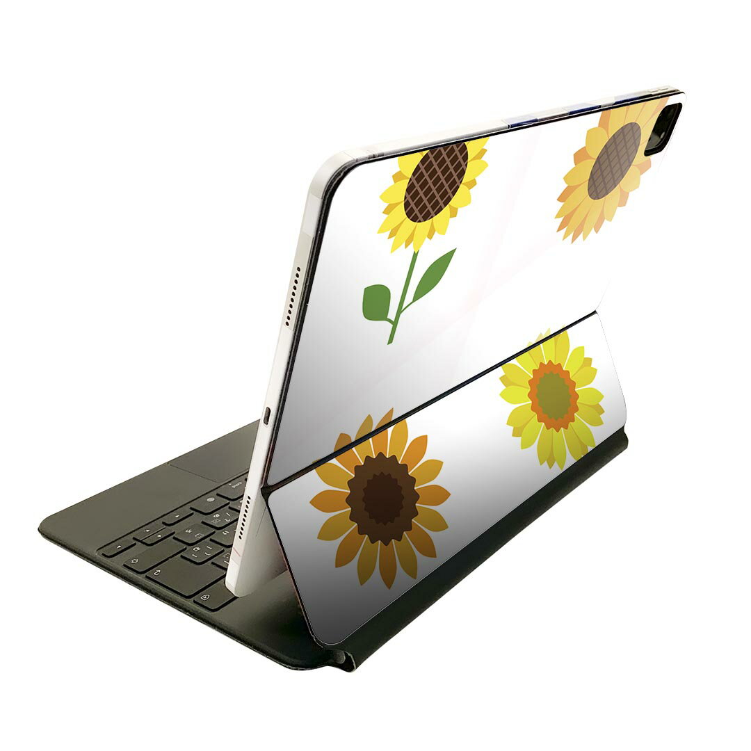 Magic Keyboard 用 スキンシール 11インチ iPad Pro用 第1-4世代 iPad Air 第4-5世代 対応 全面スキンシール フル 前面 背面 保護シール 人気 014094 ひまわり 夏 花