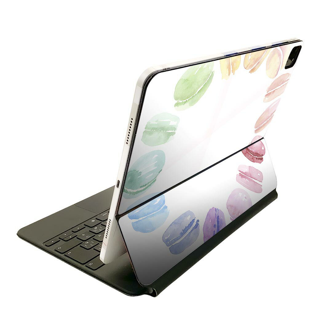 Magic Keyboard 用 スキンシール 11インチ iPad Pro用 第1-4世代 iPad Air 第4-5世代 対応 全面スキンシール フル 前面 背面 保護シール 人気 014377 マカロン スイーツ パステル